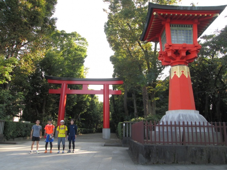 約15km地点が井草八幡宮です。