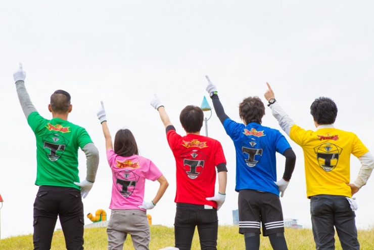 第二回Tシャツ戦隊プリントレンジャー扇町公園でのプレイベントの模様