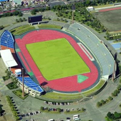 フラットな公園の外周路。鴨池運動公園周回コース（鹿児島市）