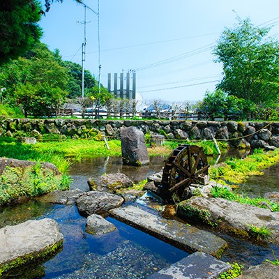 心臓破りの坂のあとに湧水、岡の里名水マラソンコース（竹田市)