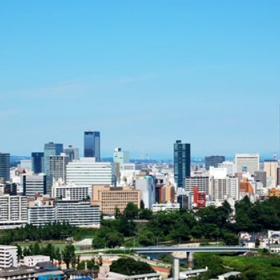 広いまっすぐな道、長町南大通り爽快コース（仙台市）