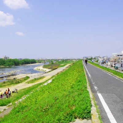 公園で休憩もできる境川サイクリングロードコース(大和市)