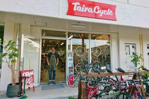 赤嶺学自転車展×タイラサイクルに走って見に行く！