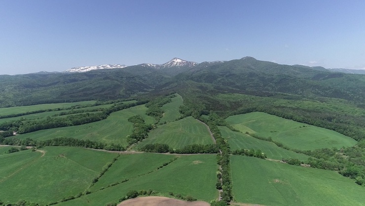見所の一つ・雄大な牧草地帯