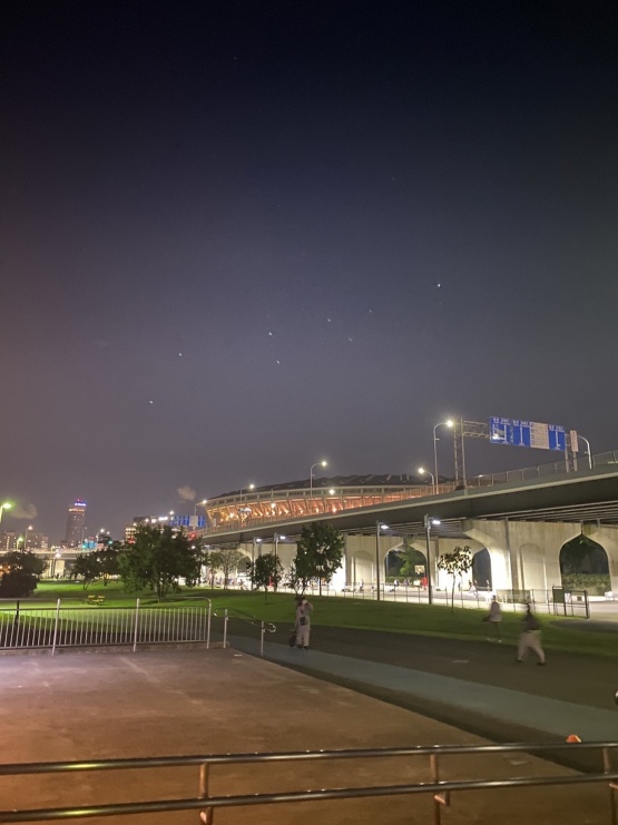 夜の新横浜公園
