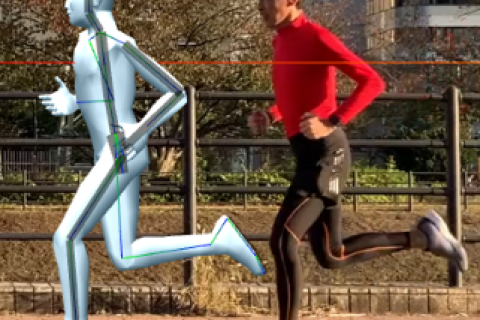 ３月度ランニングフォームの撮影会（ビデオから３次元アニメーション解析し後日報告）