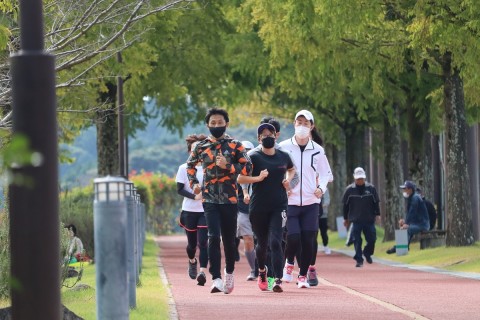 県下一周駅伝選手と一緒に！ランニング教室