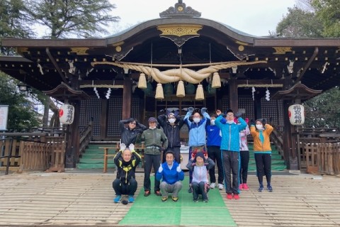 福島稲荷神社で参加者全員の記念撮影