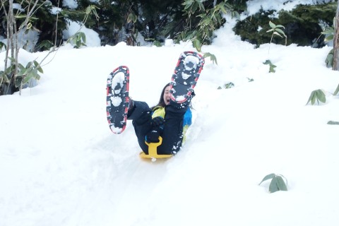 親子でスノーシューIN万座