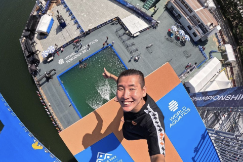 ハイダイバー荒田恭兵飛込み体験練習会