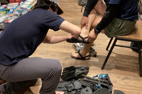 ルナサンダル試し履き in 相模大野グループラン