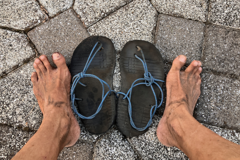 報告会：投げ銭　行橋ー別府100kmウォーク（マンサンダルで完歩）＆ 24時間裸足競走 （大濠公園）