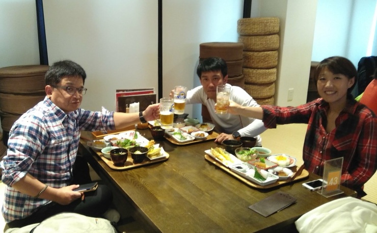 ゴール後は乾杯！