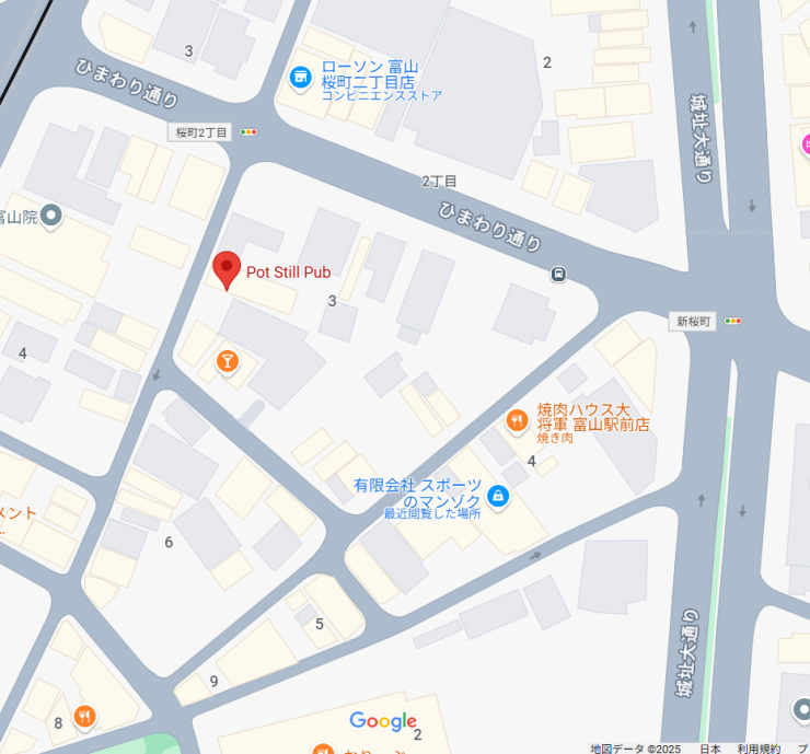 会場はマンゾクから歩いて3分の【Pot Still Pub】