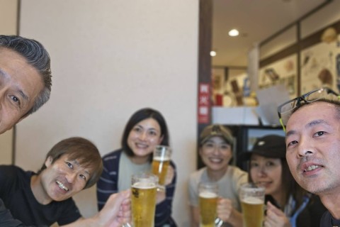 ゴール後の乾杯が最高！