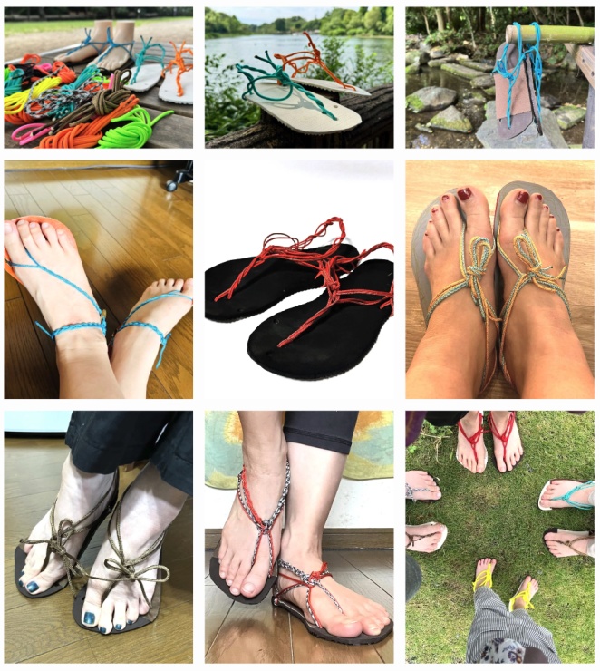 完成した様々なワラーチ