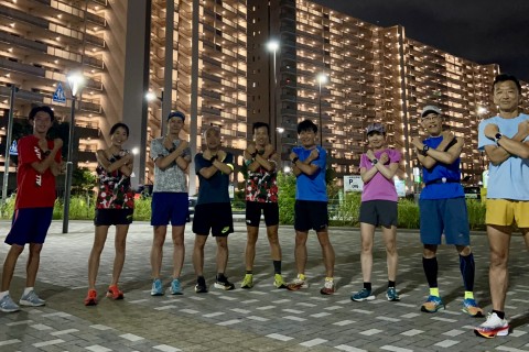 練習会（第41回）インターバル走 2km + 2km + 1km + (400m x 2)
