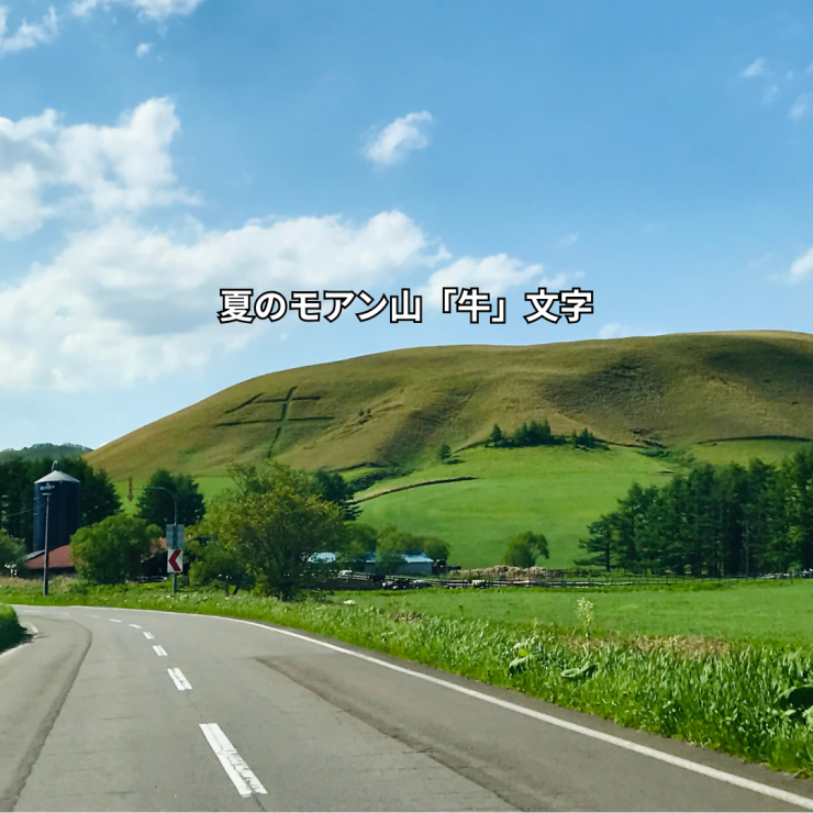夏もモアン山「牛」文字