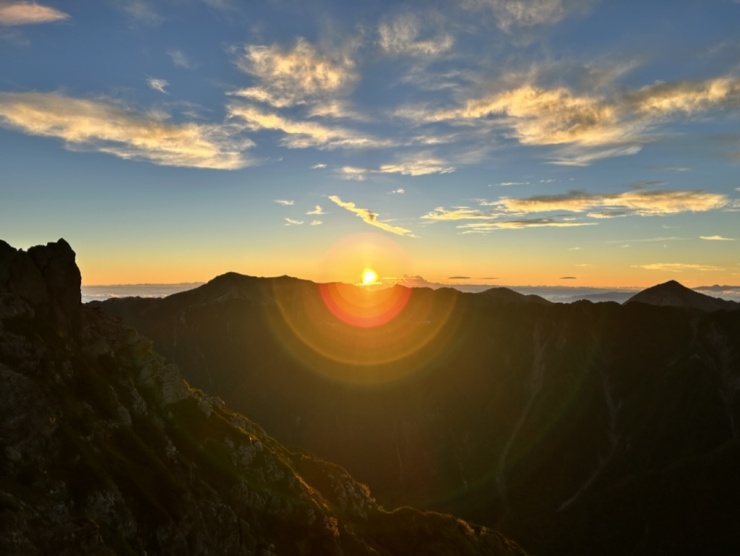 独標付近で見た朝焼け