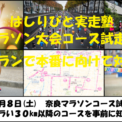 11/8【奈良/土曜】はしりびと実走塾『”本番対策” 奈良マラソン30km以降コース試走会』