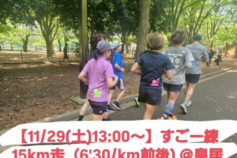 【11/29(土)13:00～】すごー練 15km走（6'30/km前後) ＠皇居