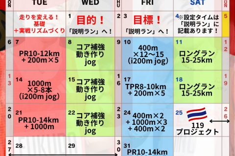 【10月】JM Running Club 都度払い 申込