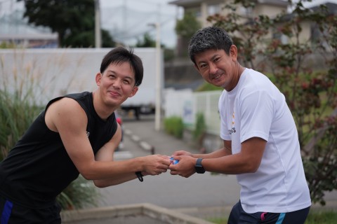 ゴール後の入浴券渡し