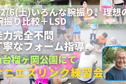 仙台榴ヶ岡公園 いろんな腕振りと理想の腕振り比較＋LSD 走力完全不問マラソン練習会
