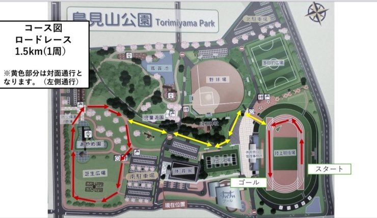 ロードレース1.5kmコース図