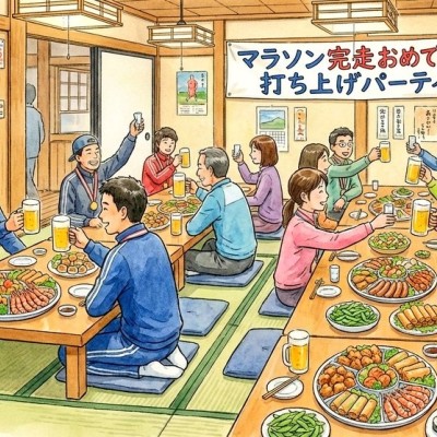 道後ランニングクラブ愛媛マラソン打ち上げ懇親会