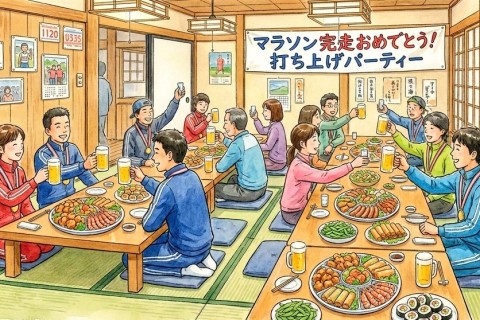 道後ランニングクラブ愛媛マラソン打ち上げ懇親会