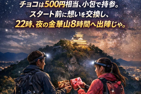 走る前に想いを渡そう。バレンタイン金華山8耐トレイルラン