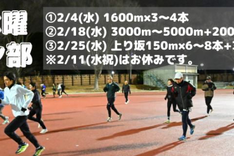 2月水曜夜ラン部