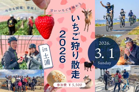 今年も開催！春⾵と⽢いいちごを味わう「いちご狩り散⾛2026 in⼟浦」
