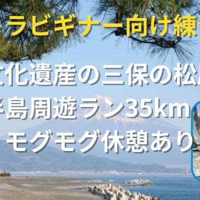 ウルトラビギナー向け練習会。世界文化遺産の三保の松原へ！モグモグタイムあり三保半島周遊ラン35km