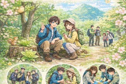 春の三角山さんぽ婚活 & 山菜ピザづくり