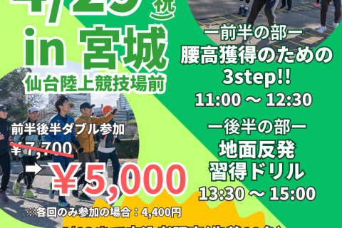 【超早割中】【仙台】ランクリニック腰高フォームを身につける３ステップ！
