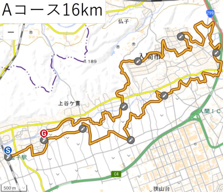 Aコース16km