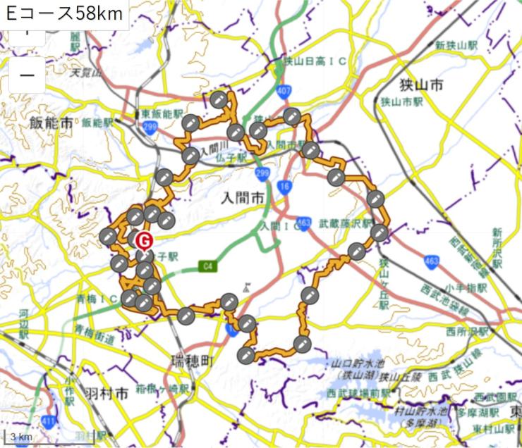 Eコース58km