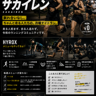 【参加無料】サカイレン｜毎週月曜19:30・浜寺公園｜馴れ合いなしのタイパ重視＆HYROX
