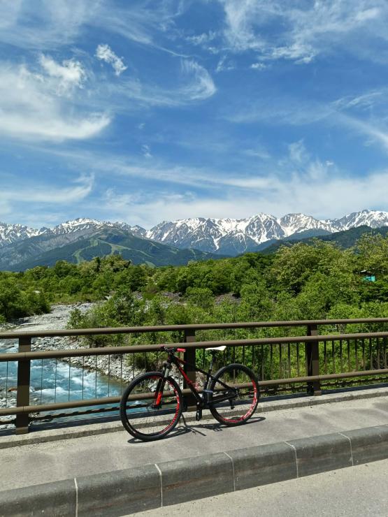 松川大橋からの白馬の山並み