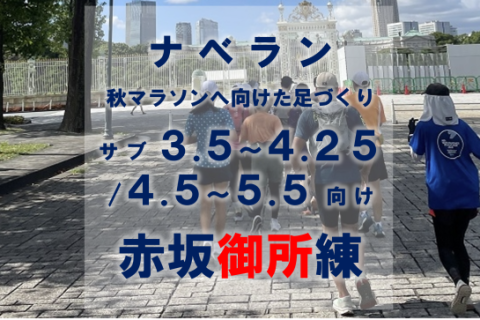 ナベラン│秋マラソンに向けた足づくり【サブ3.5～5.5向け・ごしょれん20km】