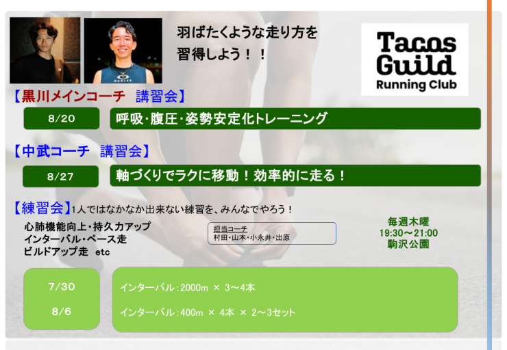 8月練習内容
