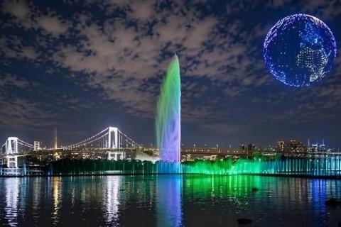 お台場海浜公園　東京アクアシンフォニードローンショーを鑑賞RUN