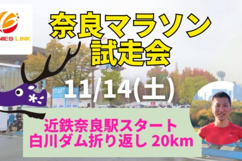 【奈良マラソン2026コース試走会】近鉄奈良駅前から白川ダム折り返し約20km