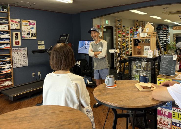 走った後はCafeでゆっくり