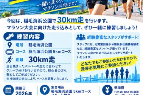 TOKYO BAY RC ３０ｋ走（稲毛海浜公園）