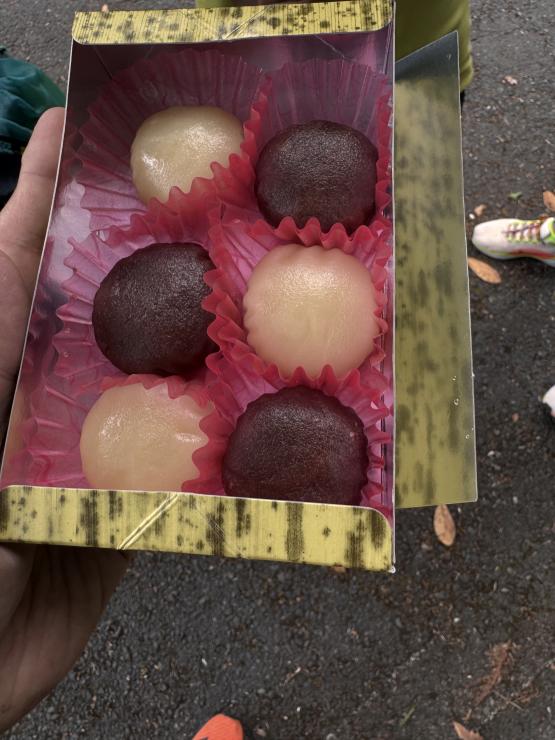 地元の和菓子でエネルギー補給