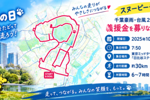 【千葉豪雨台風25号被災者支援・10月4日はスヌーピーの日・SNOOPY GPS ART 30km】