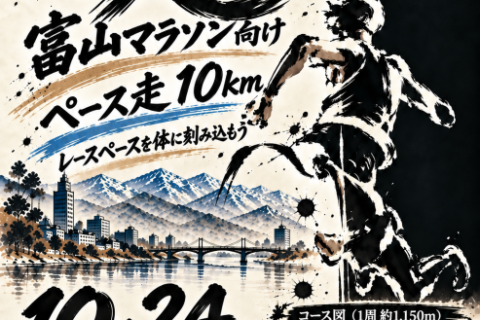 富山マラソン向けペース走１０km【無料】
